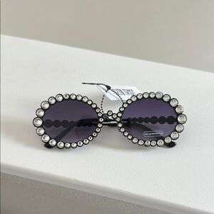 12th Tribe: Black Sunglasses with Crystal Accents